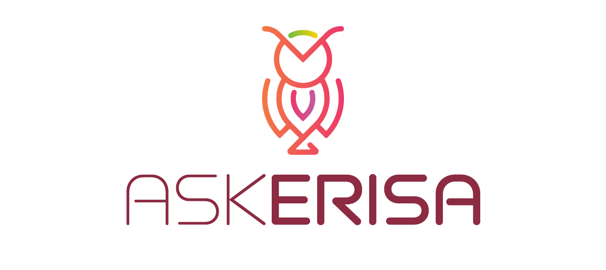 AskERISA stacked logo: owl mark above the wordmark